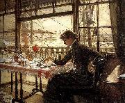 Room Overlooking the Harbour James Tissot